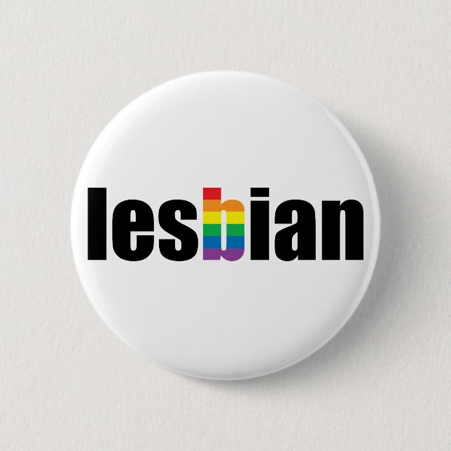 Badge Rond 5 Cm Bouton lesbien de fierté (Devant)
