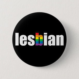 Badge Rond 5 Cm Bouton lesbien de noir de fierté