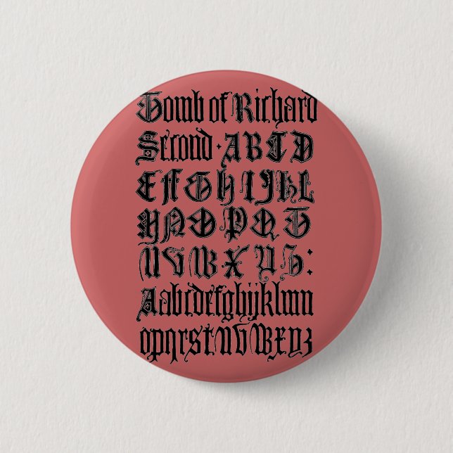 Badge Rond 5 Cm Bouton Lettres gothiques (Devant)