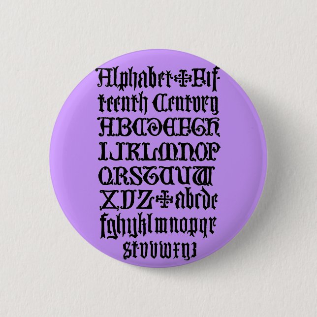 Badge Rond 5 Cm Bouton Lettres gothiques (Devant)