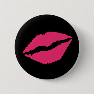 Badge Rond 5 Cm Bouton Lèvres d'amour