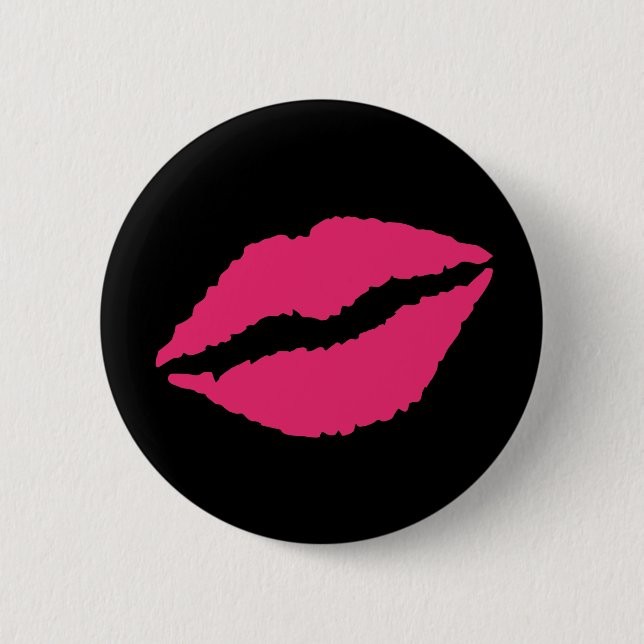 Badge Rond 5 Cm Bouton Lèvres d'amour (Devant)