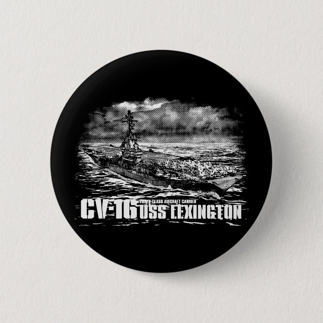 Badge Rond 5 Cm Bouton Lexington du porte-avions (Devant)