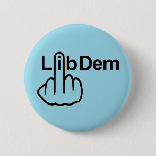 Badge Rond 5 Cm Bouton Lib Dem Retourner