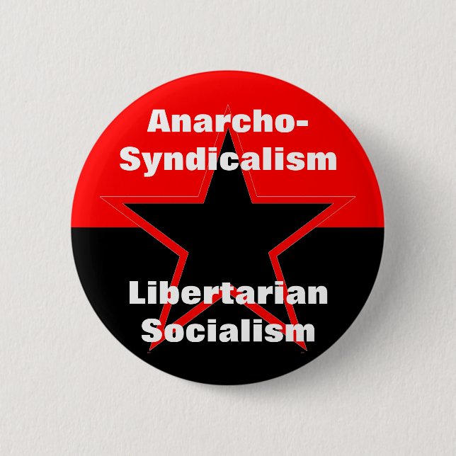 Badge Rond 5 Cm bouton libertaire de socialisme (Devant)