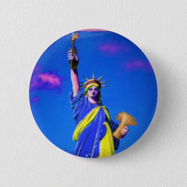 Badge Rond 5 Cm Bouton Liberté ukrainienne (Devant)