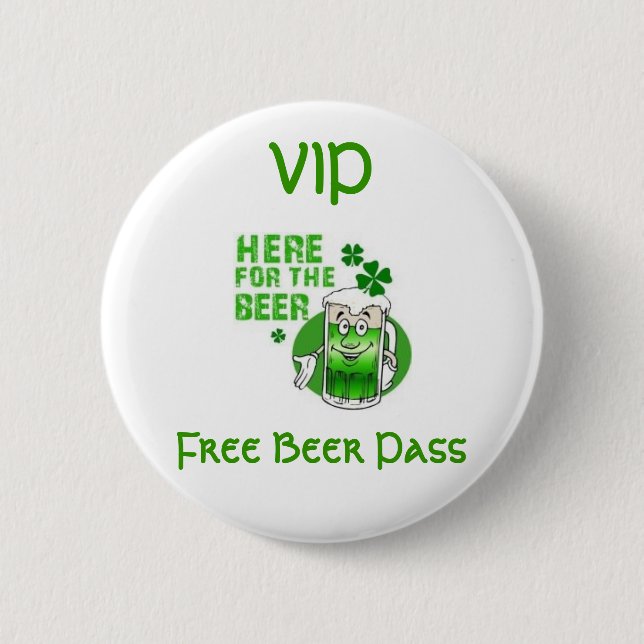Badge Rond 5 Cm Bouton libre de bière de VIP (Devant)