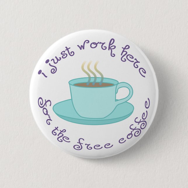 Badge Rond 5 Cm Bouton libre de café (Devant)