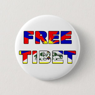 Badge Rond 5 Cm Bouton libre du Thibet