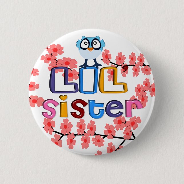 Badge Rond 5 Cm Bouton Lil Sister 3D (Devant)