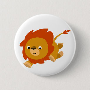 Badge Rond 5 Cm Bouton Lion Carton Rapide