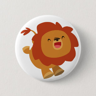 Badge Rond 5 Cm Bouton Lion de dessin mignon Bouton de jeu