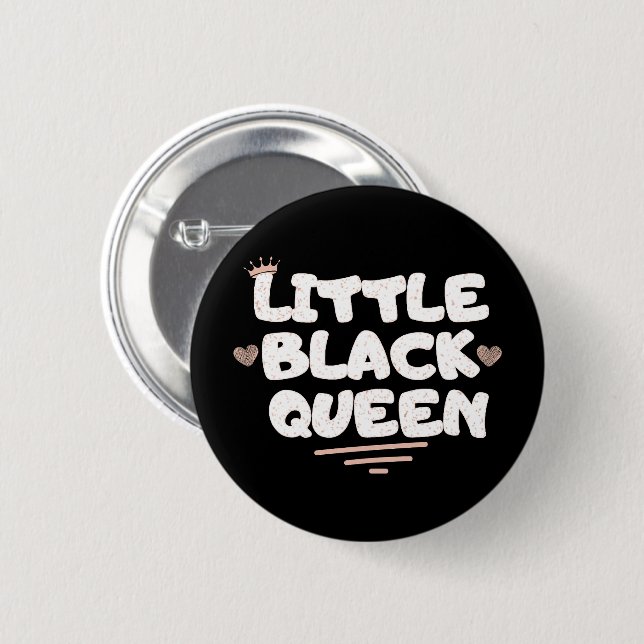 Badge Rond 5 Cm Bouton Little Black Queen (Devant & derrière)