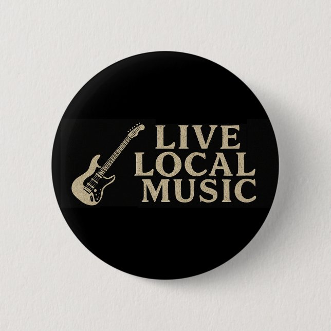Badge Rond 5 Cm Bouton Live Local Music (Devant)