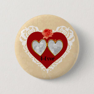 Badge Rond 5 Cm Bouton Love 4 Ever Locket