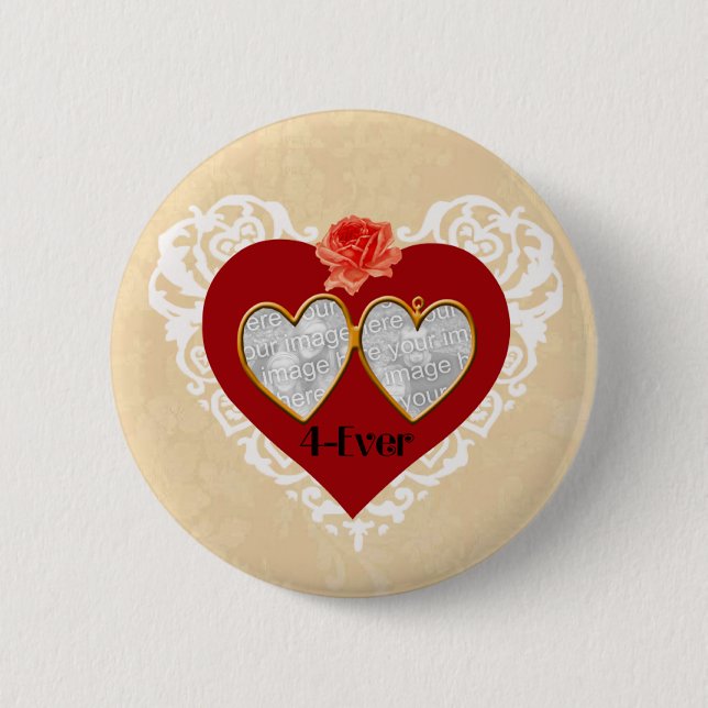 Badge Rond 5 Cm Bouton Love 4 Ever Locket (Devant)