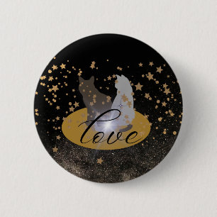 Badge Rond 5 Cm Bouton Love cat