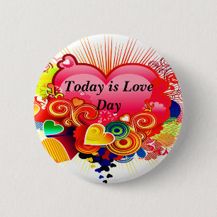 Badge Rond 5 Cm Bouton Love Day_