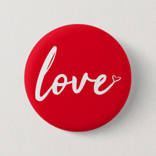 Badge Rond 5 Cm Bouton Love Heart