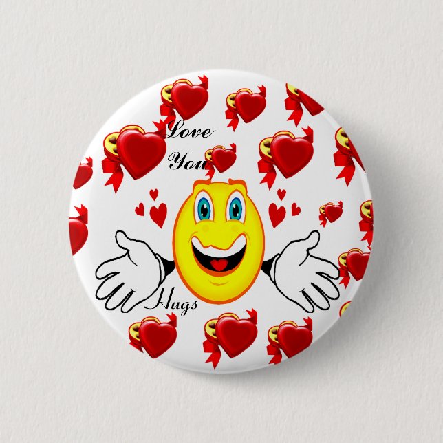 Badge Rond 5 Cm Bouton Love & Hug_ (Devant)