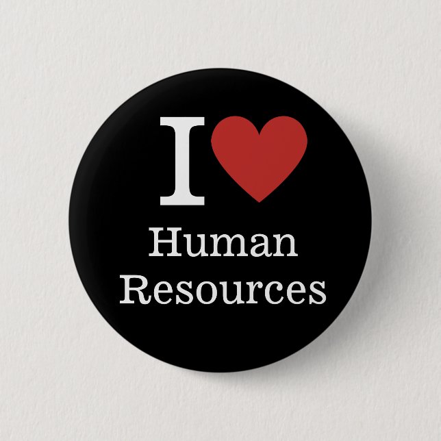 Badge Rond 5 Cm Bouton ❤️ Love Human Resources Pin (Devant)