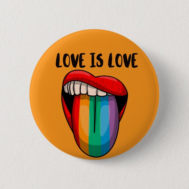 Badge Rond 5 Cm Bouton Love is Love (Devant)