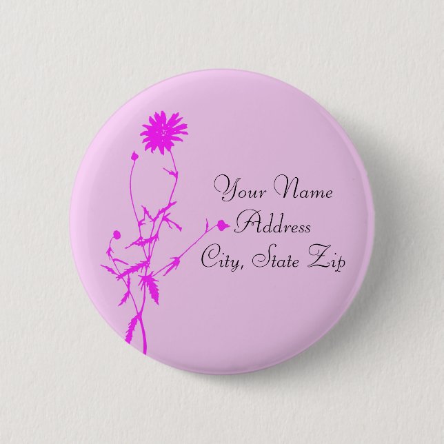 Badge Rond 5 Cm Bouton luxuriant rose (Devant)