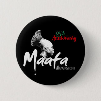 Badge Rond 5 Cm Bouton Maafa Noir