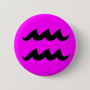 Badge Rond 5 Cm Bouton magenta Aquarius