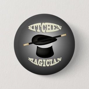 Badge Rond 5 Cm Bouton Magicien de cuisine amusant