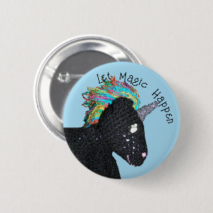Badge Rond 5 Cm Bouton - Magie de licorne
