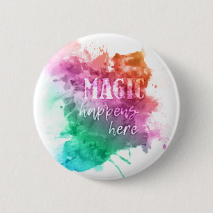 Badge Rond 5 Cm Bouton "magique"