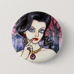 Badge Rond 5 Cm Bouton magique gothique d'imaginaire de vampire