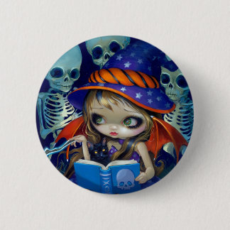 Badge Rond 5 Cm " Bouton magique "squelettique