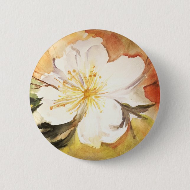 Badge Rond 5 Cm Bouton Magnolia doux (Devant)
