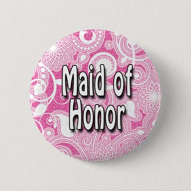Badge Rond 5 Cm Bouton : Maid of Honor (Devant)