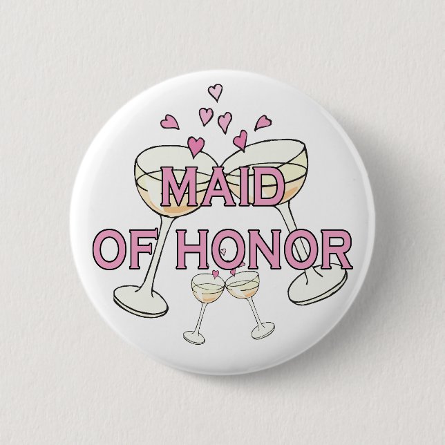Badge Rond 5 Cm Bouton : Maid of Honor (Devant)