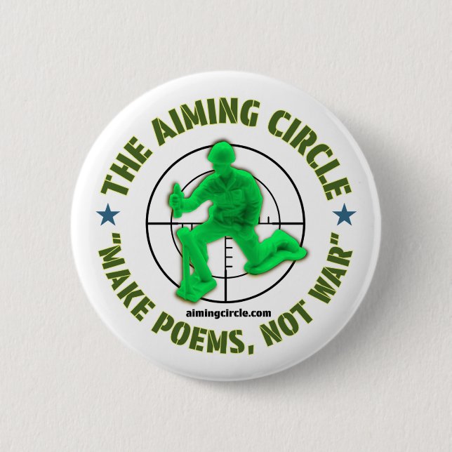 Badge Rond 5 Cm Bouton "Make Poems, not War" (Devant)