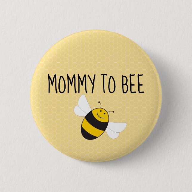 Badge Rond 5 Cm Bouton Maman à abeille pour baby shower (maman à ê (Devant)