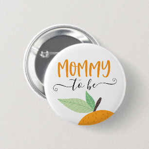 Badge Rond 5 Cm Bouton Maman Future Little Cutie Citrus Orange