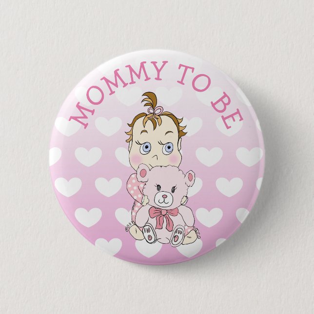 Badge Rond 5 Cm Bouton Maman to Be Baby shower (Devant)