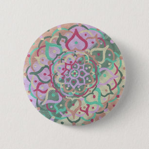 Badge Rond 5 Cm Bouton Mandala
