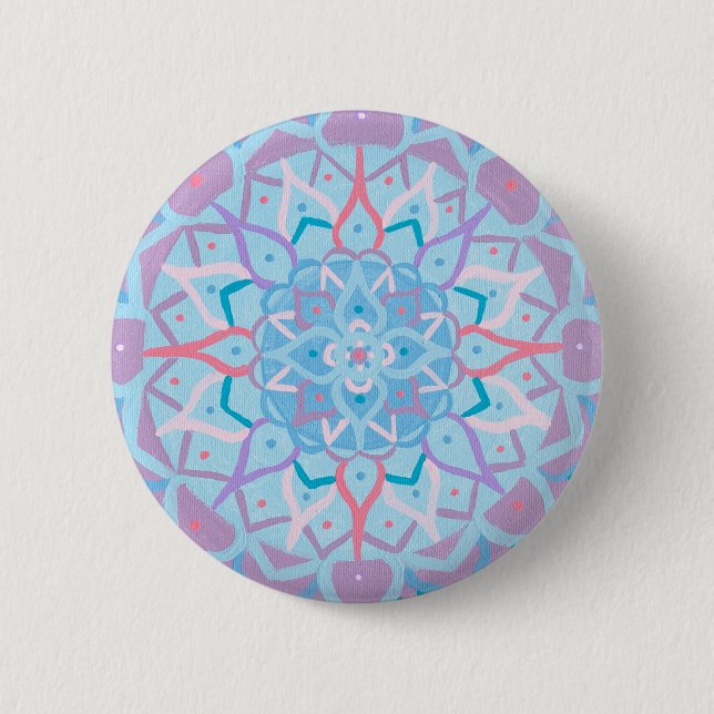 Badge Rond 5 Cm Bouton Mandala (Devant)
