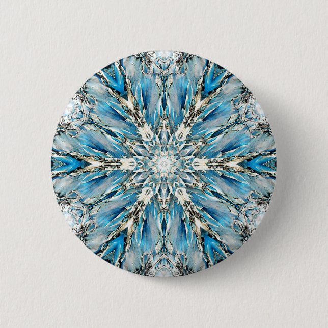 Badge Rond 5 Cm Bouton Mandala du glacier Mendenhall (Devant)