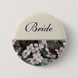 Badge Rond 5 Cm bouton mariage de fleurs de prune