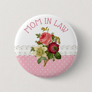 Badge Rond 5 Cm Bouton Mariage du bouquet de la mère en droit