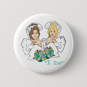 Badge Rond 5 Cm Bouton Mariage lesbien