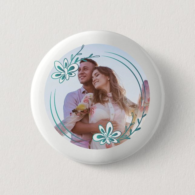 Badge Rond 5 Cm Bouton Mariage photo personnalisé (Devant)
