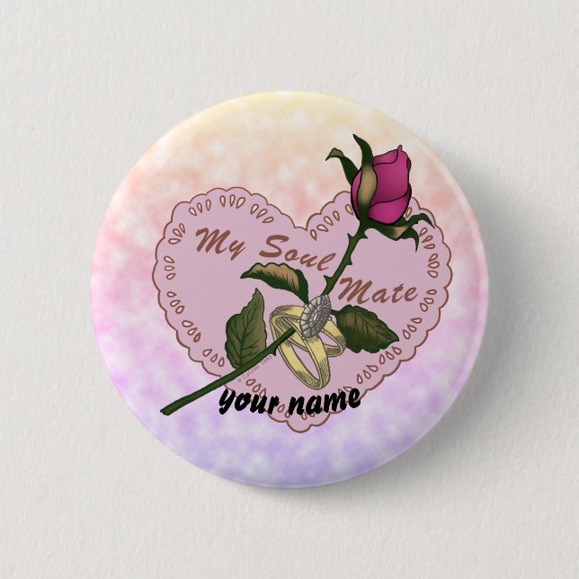 Badge Rond 5 Cm Bouton Mariage Soul Mate (Devant)