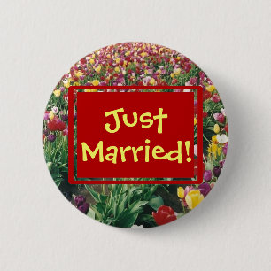 Badge Rond 5 Cm Bouton marié rond de tulipes juste